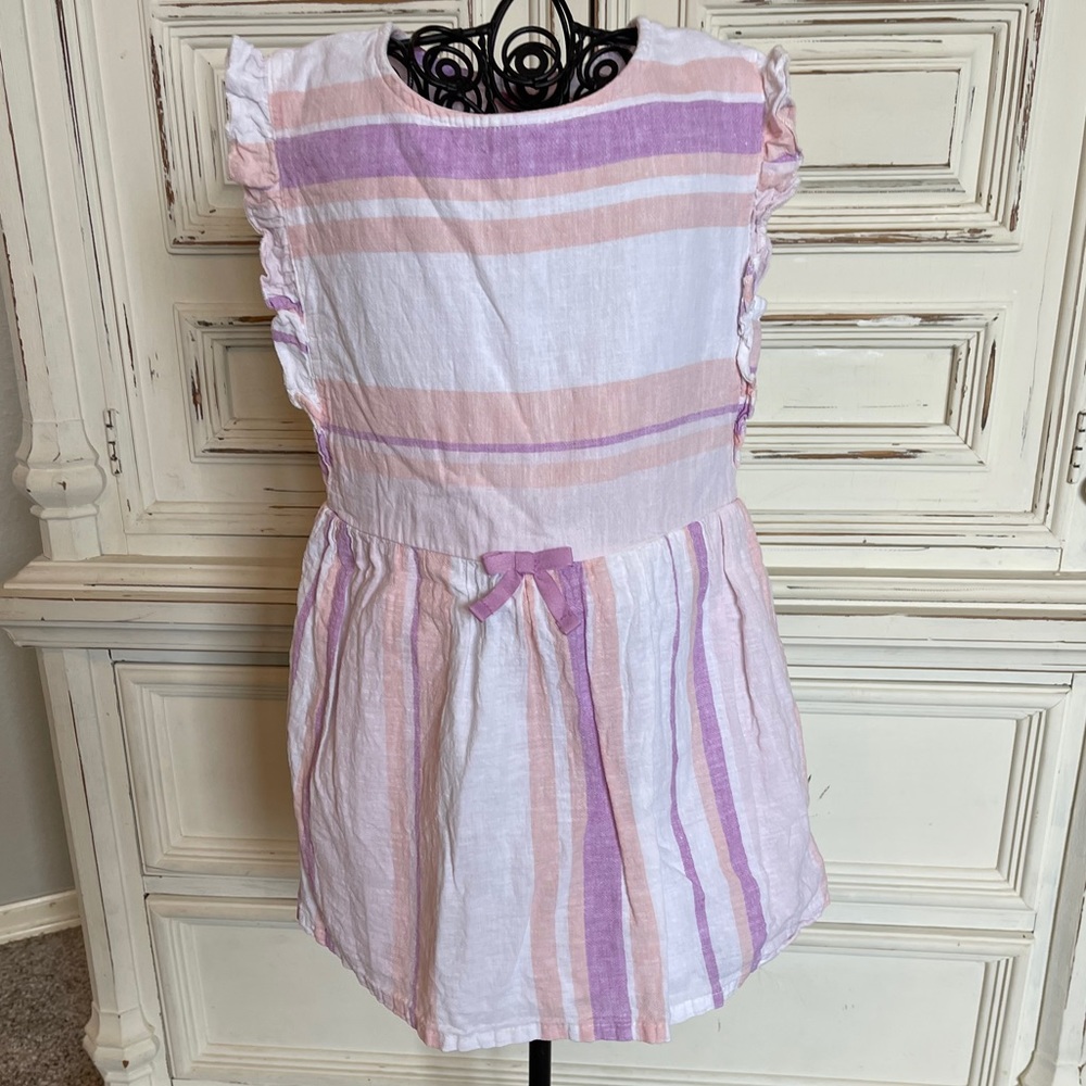 Girls Stripped Ruffle Dress